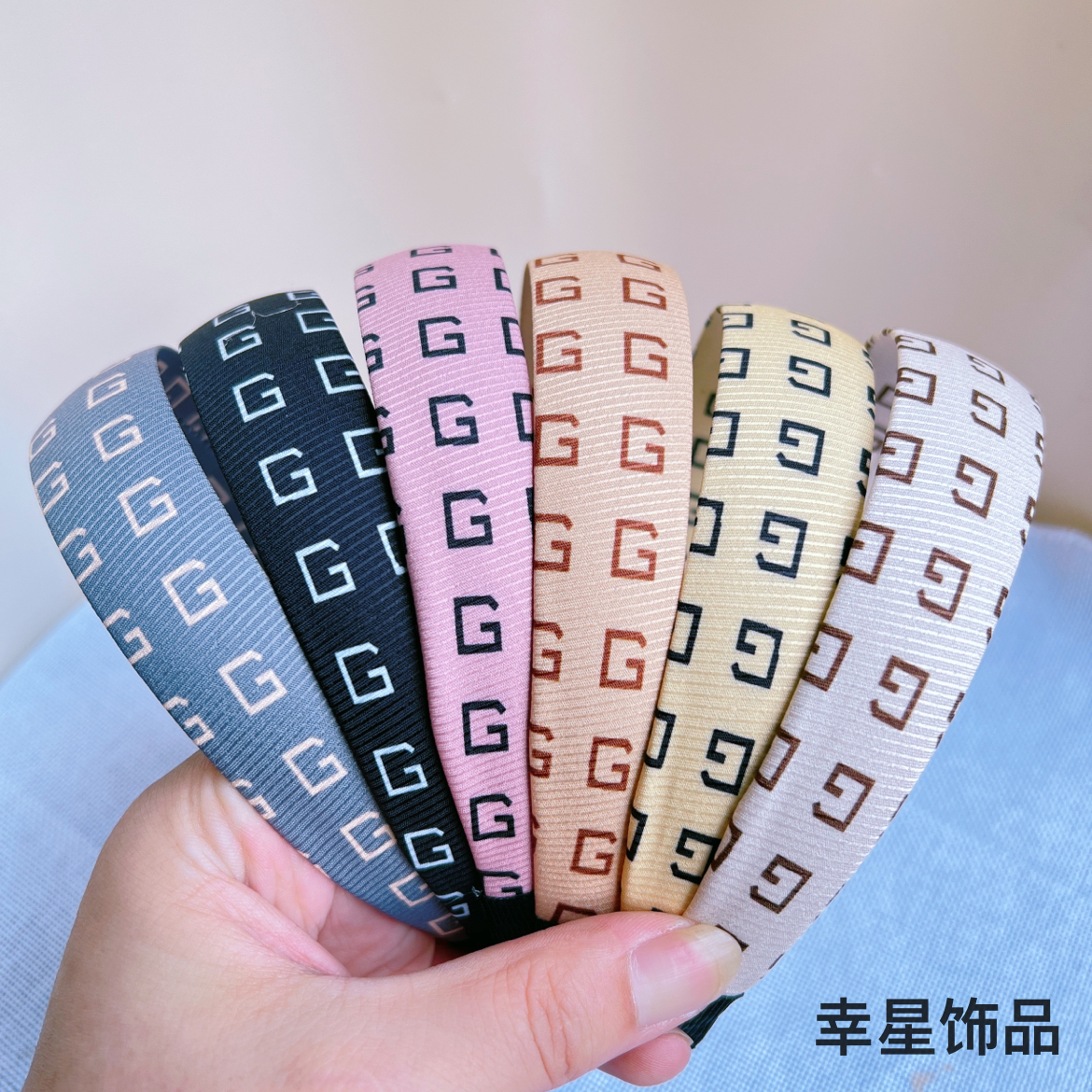 YAJA retro floral checkered letter sweet hair band, dark hair accessory, Korean wide headband, simple headwear and headband