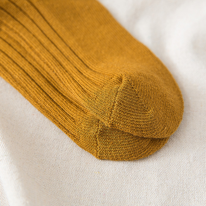 Spring and Autumn New double-needle silver thread buttonhole color-blocked pile socks, Japanese-style school wind cotton socks manufacturer wholesale Specification image