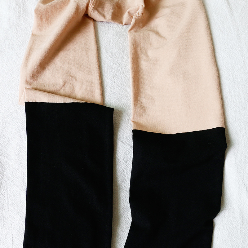 Spring and Autumn's new two-color combination tights, school-style base stockings, silk stockings with slight pressure, lifting the buttocks, slimming and hair replacement details Picture