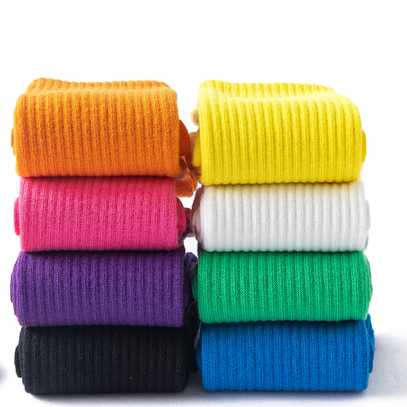 2022 Autumn and winter children's socks, solid color girls' socks, high rubber band sports cotton socks, breathable manufacturer's consignment Application Scenario