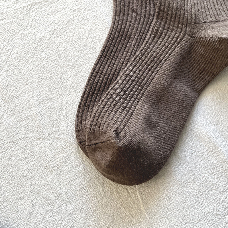 Men's autumn and winter mid-calf socks solid color breathable double-needle mid-calf cotton socks Couple socks 10 double-needle direct hair from the manufacturer Application Scenario