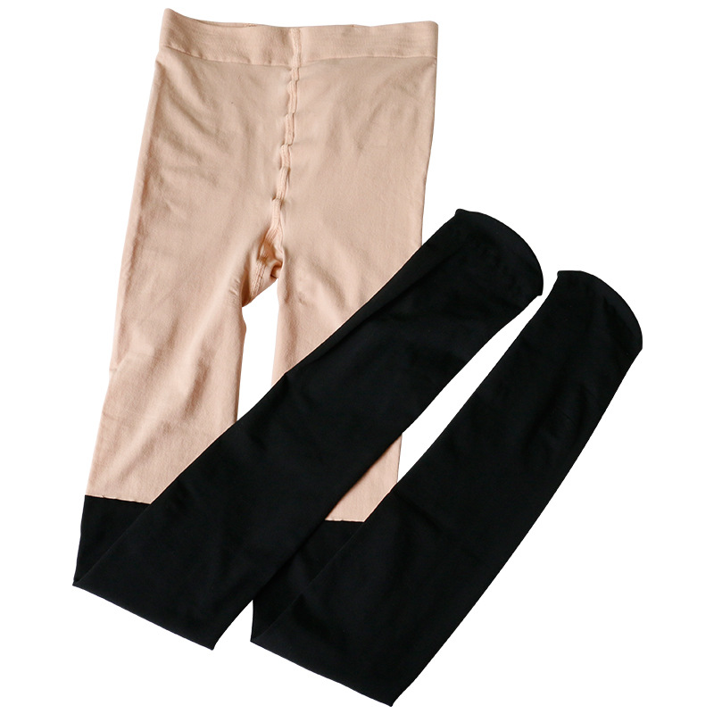 Spring and Autumn's new two-color combination tights, school-style base stockings, silk stockings with slight pressure, lifting the buttocks, slimming and hair replacement Item Picture