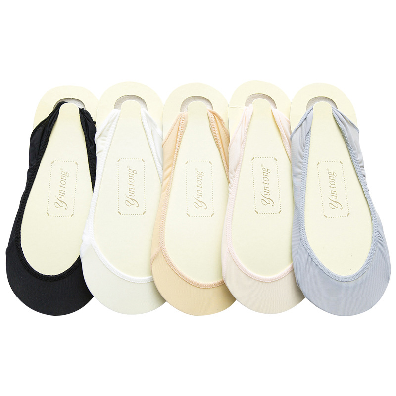 Summer high heels, shallow mouth, invisible boat socks, half-length halter, lace socks, women's cut-out anti-slip and anti-drop heel socks Item Picture