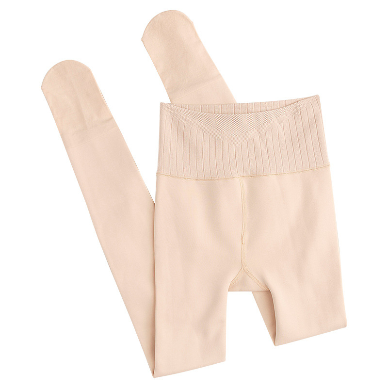 Women's autumn and winter fleece tights for slimming the abdomen and lifting the buttocks, matte pantyhose with slight pressure and slimming one-piece pants for sale Item Picture