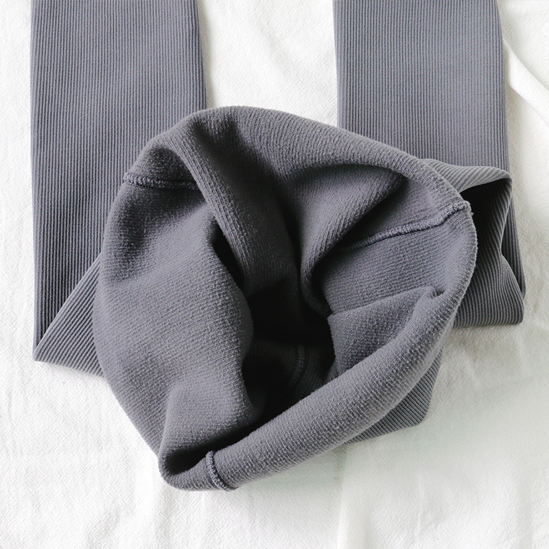 Women's spring and autumn tights for slimming the abdomen and lifting the buttocks, fleece warm jumpsuits, nylon vertical striped one-piece pants for delivery Specification image