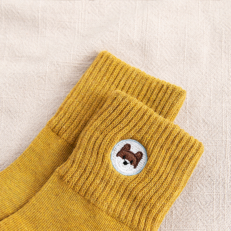 Spring and Autumn new style Dui Dui socks Long socks Solid color embroidered women's cotton socks fashionable mid-calf socks women's factory wholesale Application Scenario