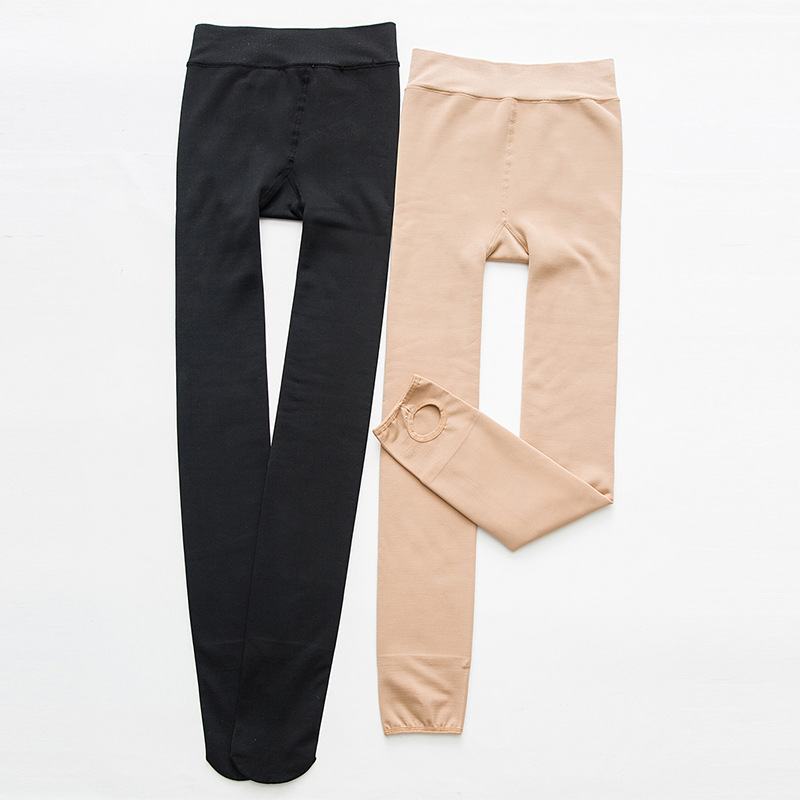 2020秋冬新款仿锦纶打底袜 女士220g打底连裤袜 分层踩脚一体裤详情图2