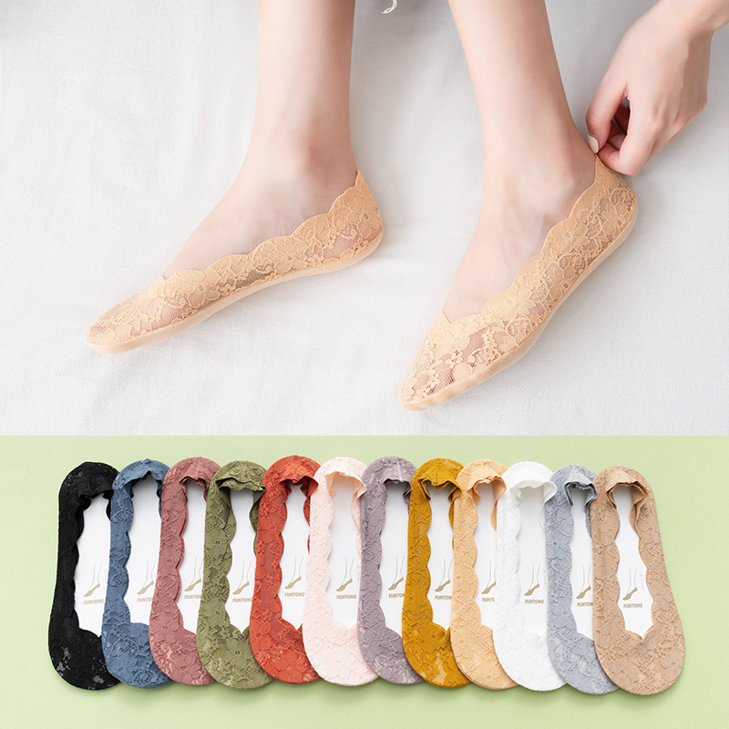 Spring and summer ship socks women's day lace invisible women's socks shallow mouth thin cotton bottom socks a generation