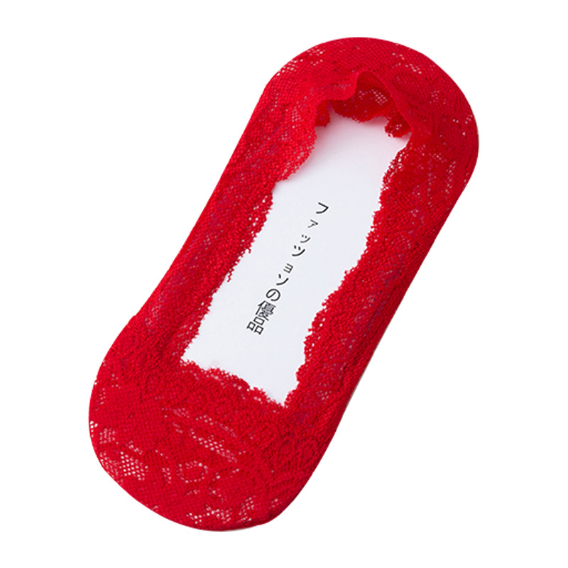Bright red wedding socks for women, summer thin cotton-soled shallow-mouthed boat socks, silicone anti-slip, invisible socks for the zodiac year Item Picture