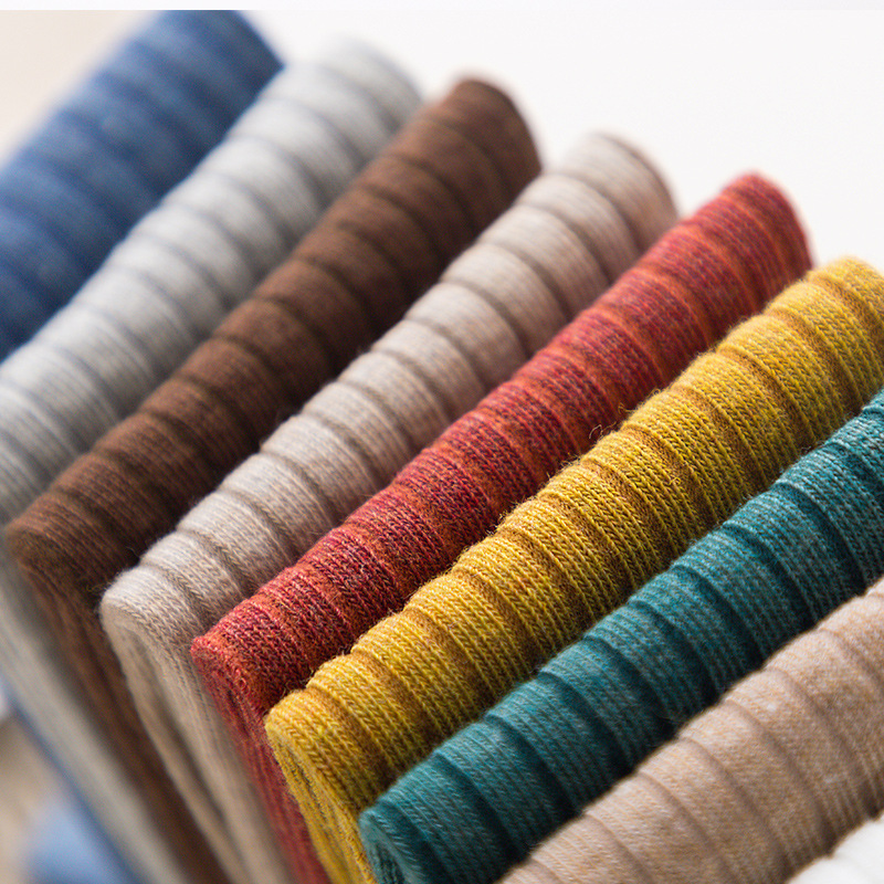 Japanese-style women's straight plate pile socks, cotton socks, new autumn collection for women, two-bar mid-calf women's socks, factory direct sales Specification image