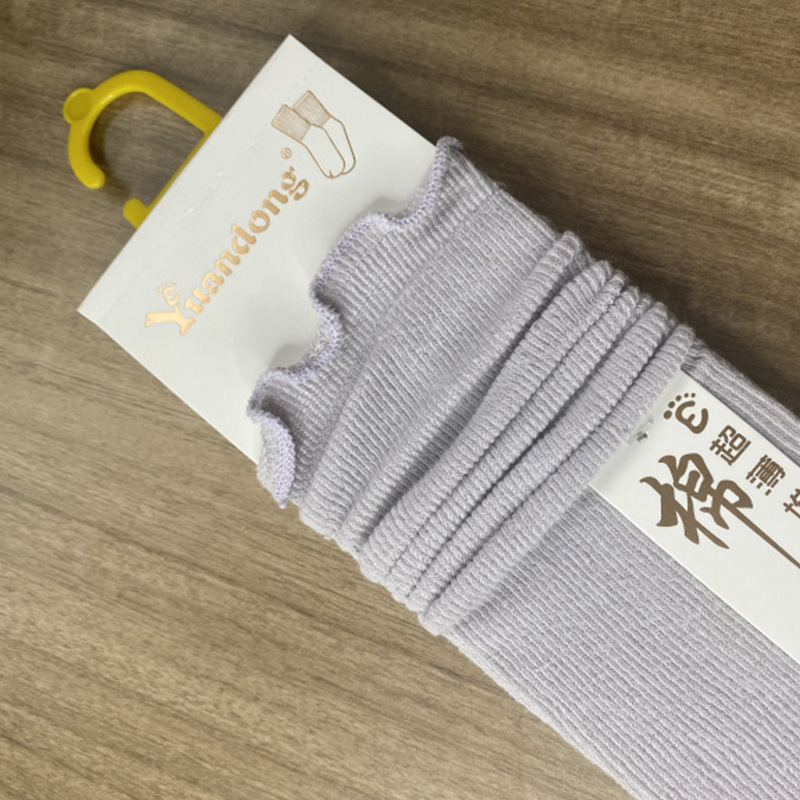 Ladies' autumn and winter long socks, black ear edge pile socks, small leather shoes, mid-calf socks, socks manufacturer wholesale details Picture