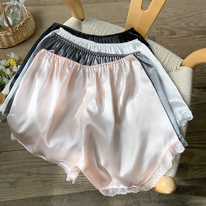 宽松安全裤女防走光可外穿薄款打底袜短裤白色蕾丝夏不卷边 代发详情图2