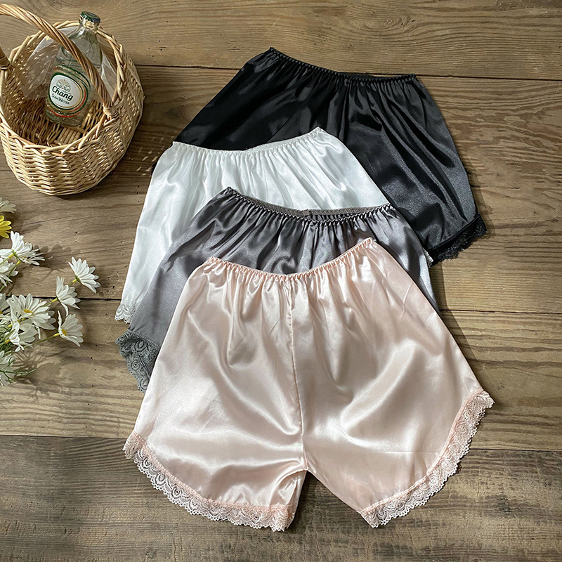 宽松安全裤女防走光可外穿薄款打底袜短裤白色蕾丝夏不卷边 代发详情图3