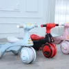 Buyun children's tricycle with sunshade, safety guardrail, push rod pedal tricycle with music and lights, sliding bike Item Picture