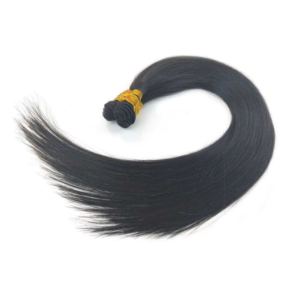 European and American product hand-tied Weft hair curtain, all real person hair pure hand-tied upside-down hair curtain details Picture