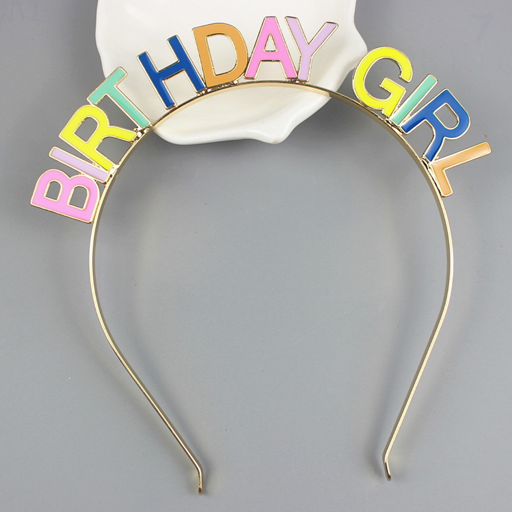 Children's alphabet headband Alloy accessory Headband birthday girl Birthday headband Party headband