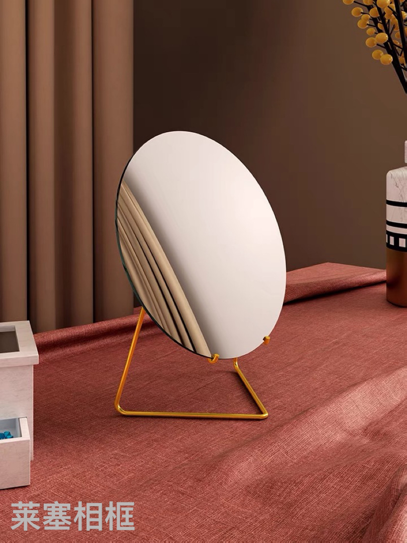 Electroplating process creative decorative items for home decoration, living room and bedroom handicrafts, cosmetic round mirrors details Picture
