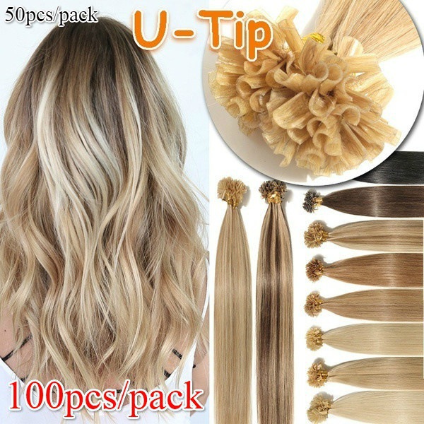 16-inch 40CM nail tip hair extension real person hair, 50 pieces per pack