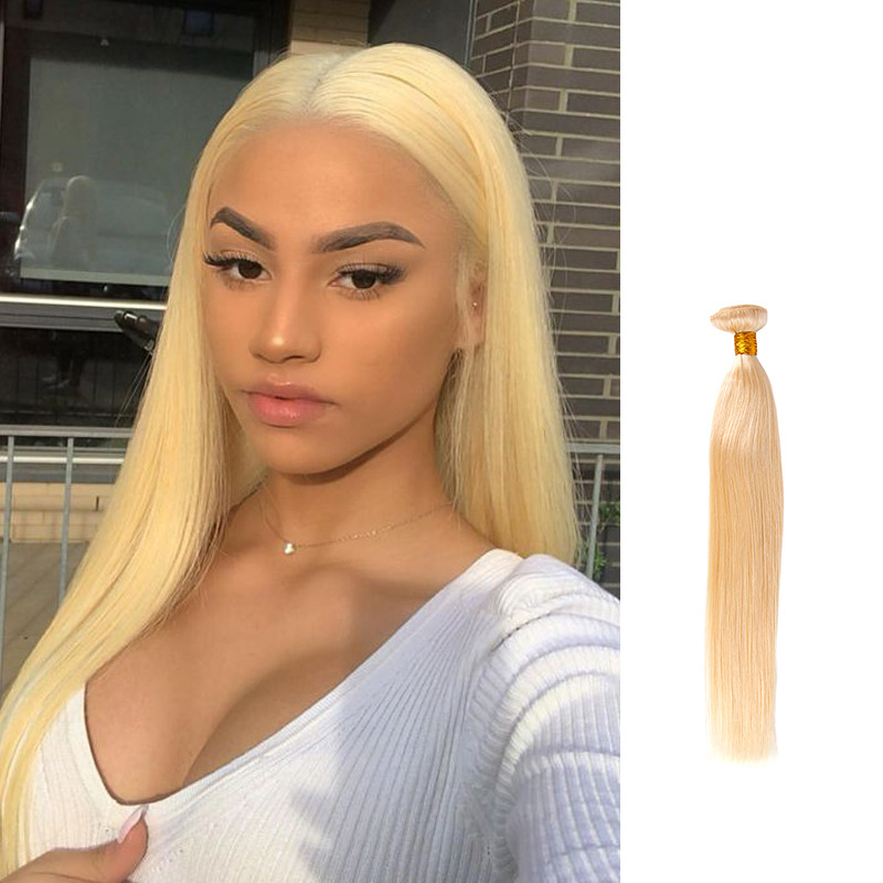 In-stock Shunfa 613 hair curtain, real person hair curtain, straight hair 100g, golden real person hair wig, cross-border inverted hair curtain details Picture