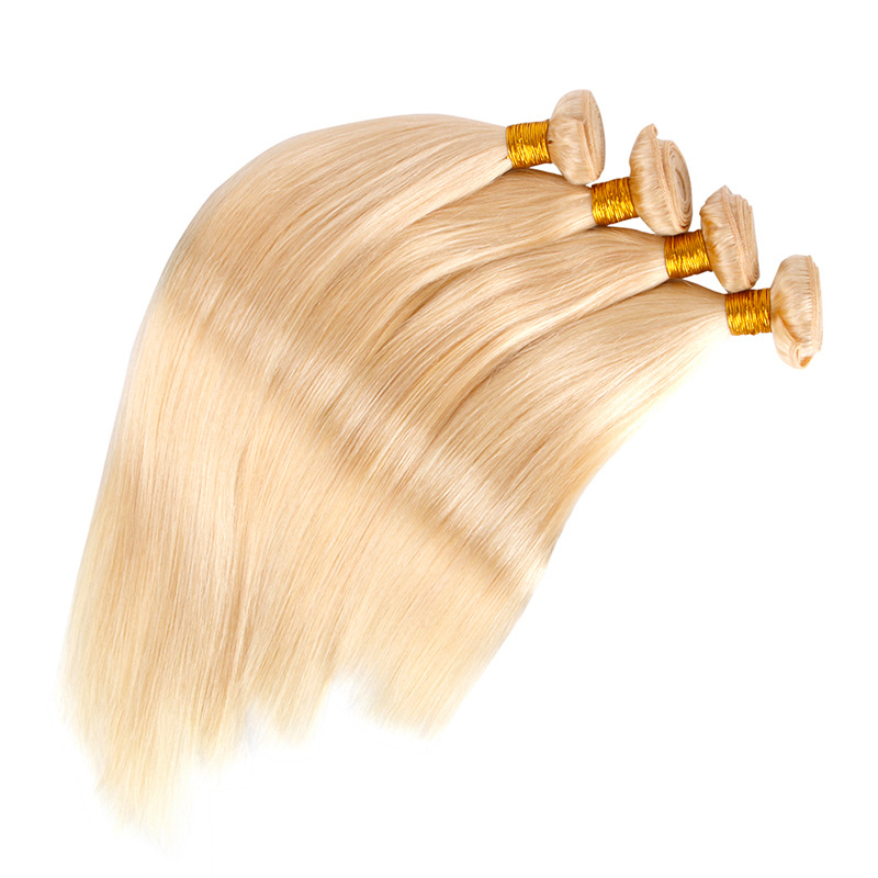 In-stock Shunfa 613 hair curtain, real person hair curtain, straight hair 100g, golden real person hair wig, cross-border inverted hair curtain Item Picture