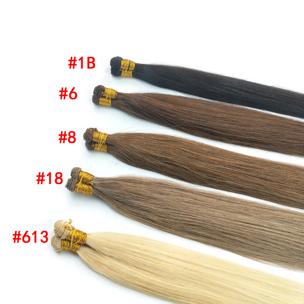 High-quality hand-tied hair curtain weft European and American export real person hair curtain
