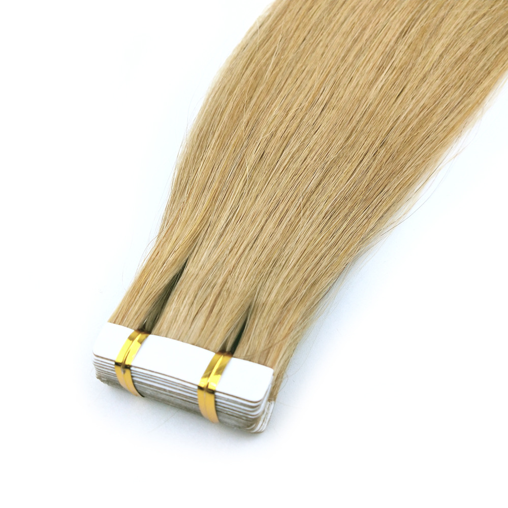 European and American belt hair adhesive hair #27 tape hair Golden Hair extension PU Hair extension details Picture