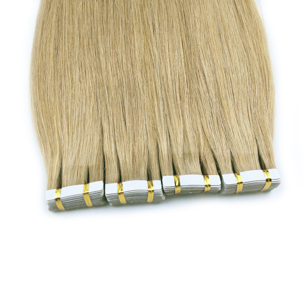 European and American belt hair adhesive hair #27 tape hair Golden Hair extension PU Hair extension Item Picture