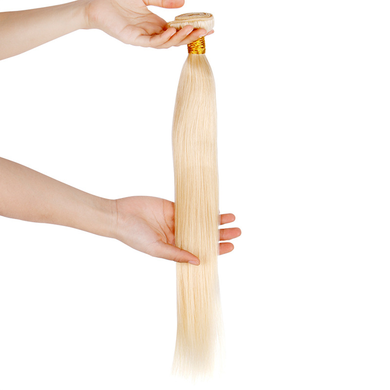 In-stock Shunfa 613 hair curtain, real person hair curtain, straight hair 100g, golden real person hair wig, cross-border inverted hair curtain