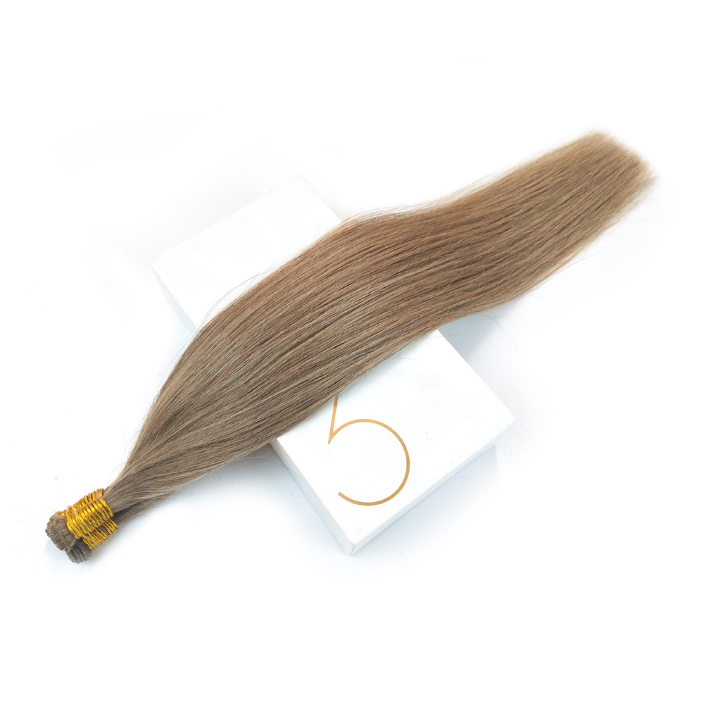 High-quality hand-tied hair curtain weft European and American export real person hair curtain Specification image