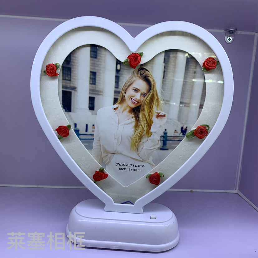 Rose, seven-color lighting, creative decorative items, home decoration, living room, bedroom, handicrafts, photos with lights, photo frames Item Picture