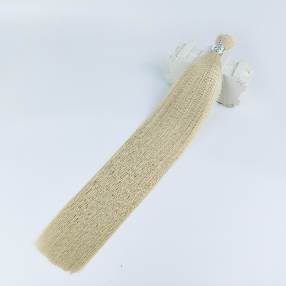 European and American real human Hair discrimination hair handle #60 Hair bulk braid high amplitude factory wholesale Specification image