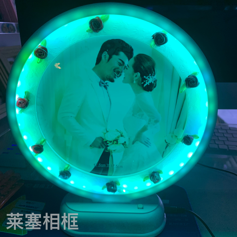 Rose, seven-color lighting, creative decorative items, home decoration, living room, bedroom, handicrafts, photos with lights, photo frames Specification image