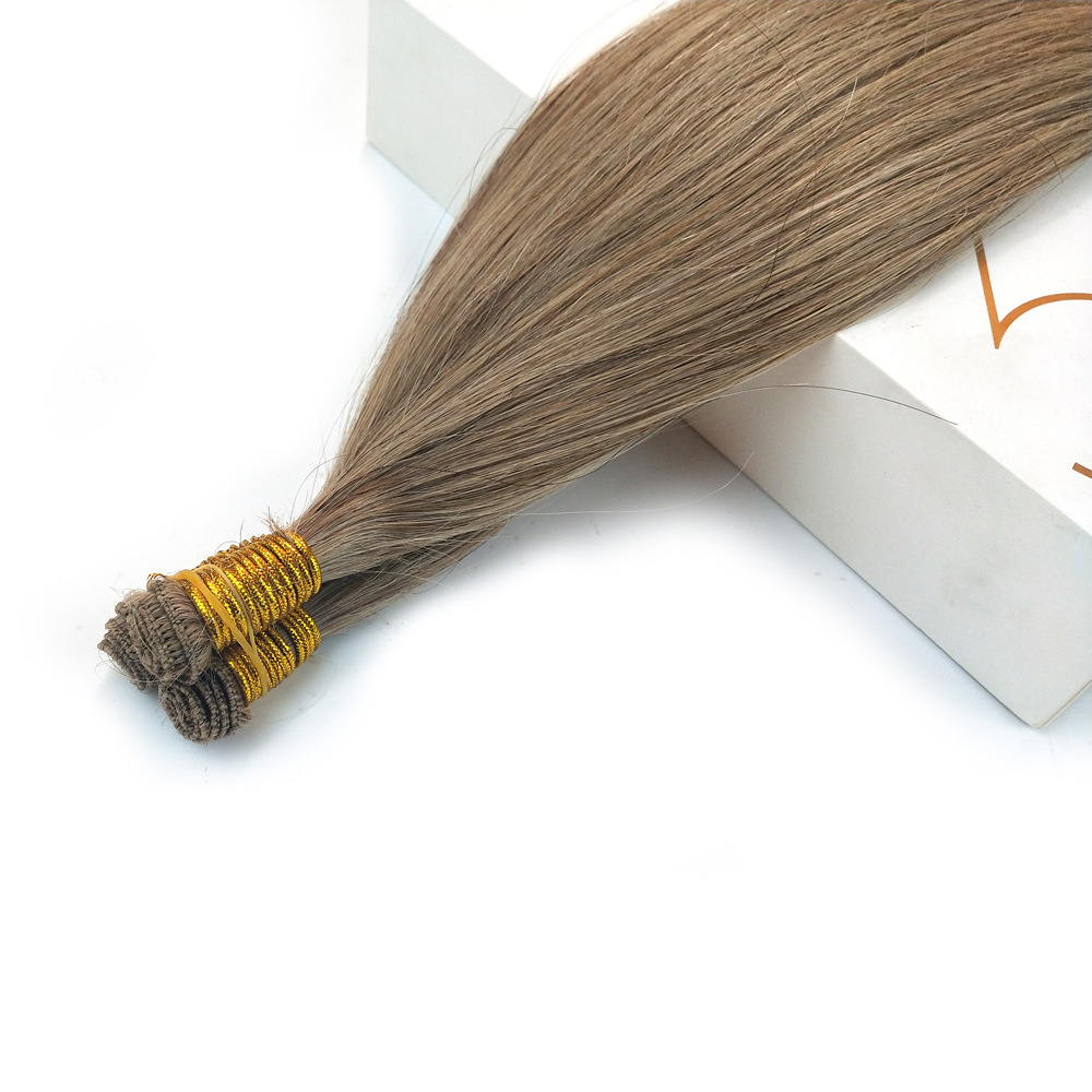 High-quality hand-tied hair curtain weft European and American export real person hair curtain details Picture