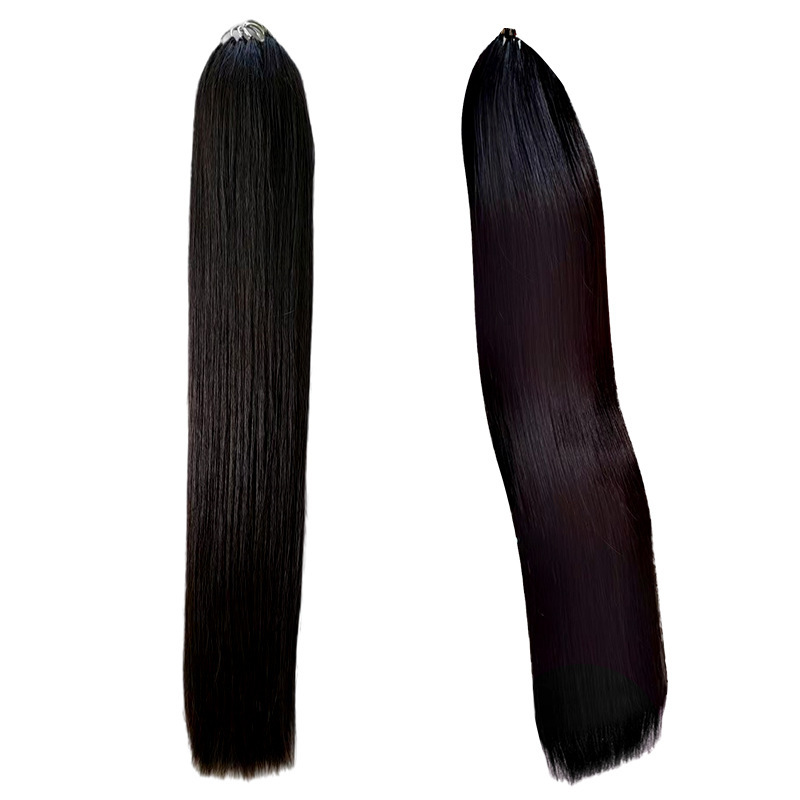 Custom-made wigs, human hair bundles, second-generation feathers, new double-line seamless hair extension, black long straight hair, micro interface Application Scenario