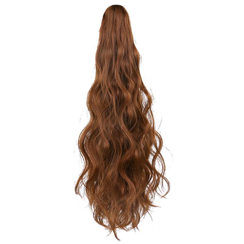 A long female hair with a ponytail, a clipped ponytail wig, a braid, a corn perm, a wig piece, and a trendy long curly hair with a tie Item Picture