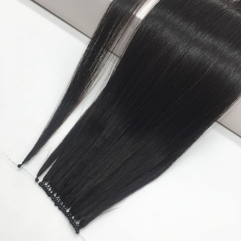 Factory direct sales silicone ring buckle 8d feather hair extension real hair micro-woven 8D buckle hair extension can be repeated by yourself Application Scenario