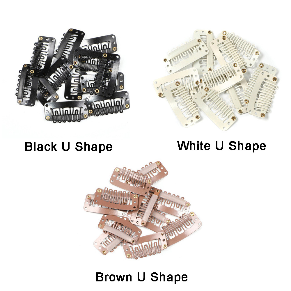 Factory wholesale of wig accessories such as clips, stainless steel BB clips, water drop clips, U-shaped clips, wig buttons, and hair extension clips details Picture