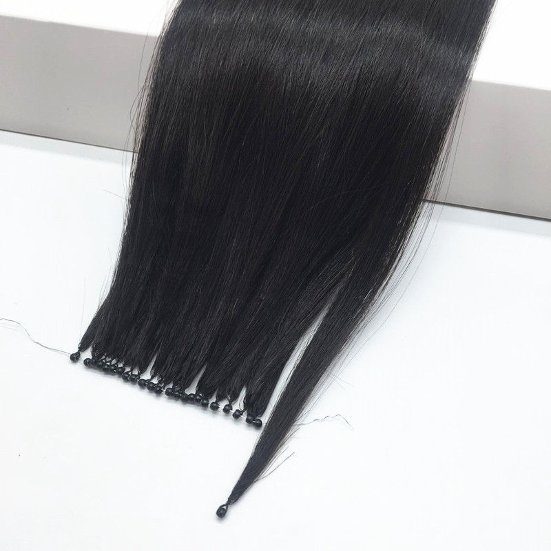 Factory direct sales silicone ring buckle 8d feather hair extension real hair micro-woven 8D buckle hair extension can be repeated by yourself Specification image