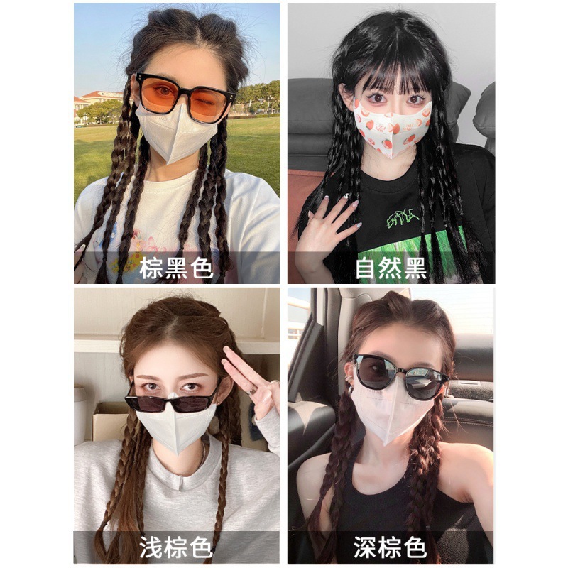 Wig, braid, three-strand braid, small braid, braid, fishbone, long braid, female ponytail, highlight dyed, sweet and spicy, boxing braid Item Picture