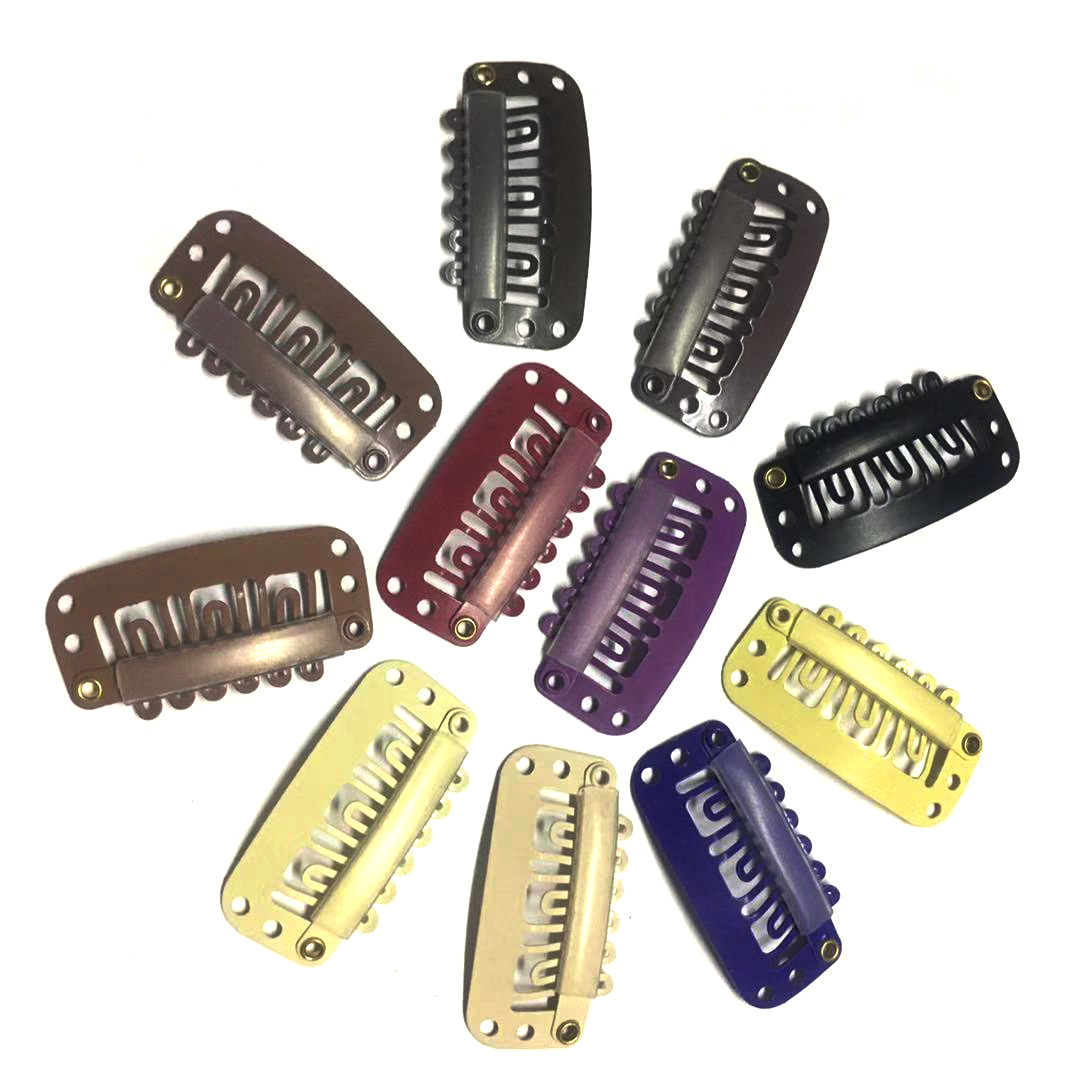 Hair extension clips, wig clips, elastic invisible clips 3.2CM, 6 teeth [Mingli Accessories] Factory direct sales Item Picture
