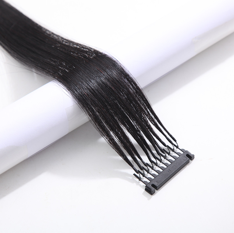 6d second-generation hair extension, a popular online celebrity, black invisible hair extension that can be permed and dyed. 6D seamless invisible hair extension manufacturer wholesale details Picture