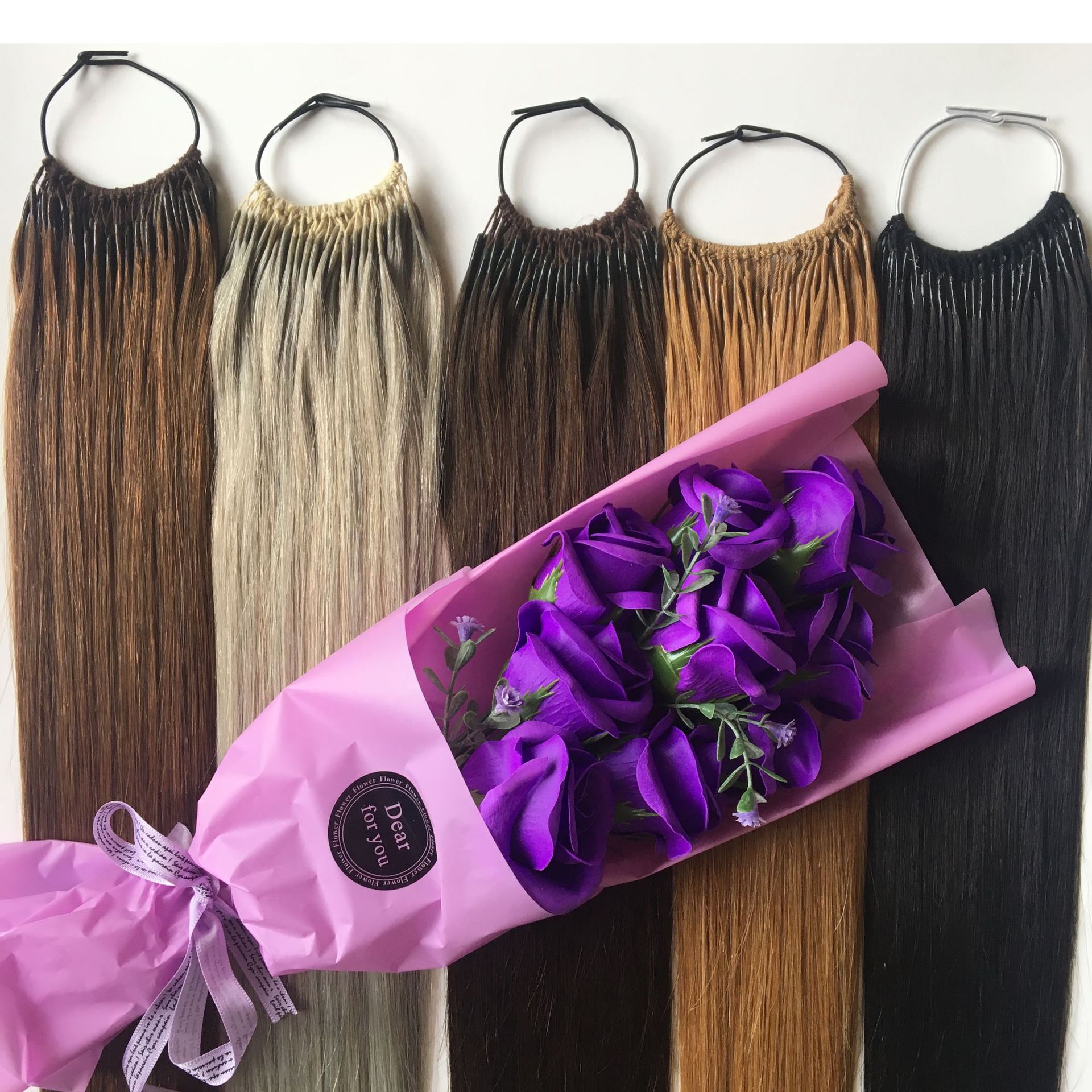 Korean-style double stick hair extension, one-line double stick hair extension, stick hair extension, European and American hair extension, seamless hair extension, foreign trade Item Picture