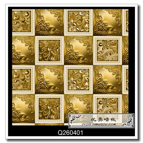 pvc European gold TV background wall tile Mosaic wall wallpaper thumbnail
