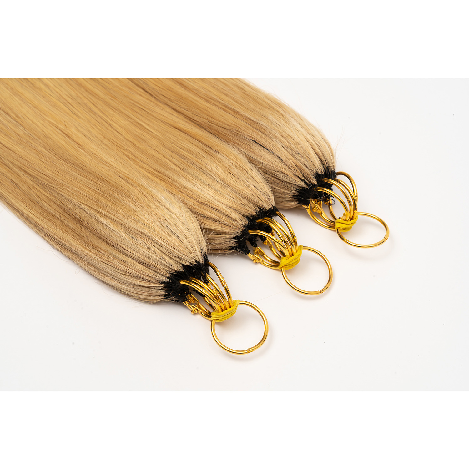 Black feather hair extension second-generation women's hair extension pieces, women's hair extension bundles, real human hair, yellow seamless hair extension wigs Specification image