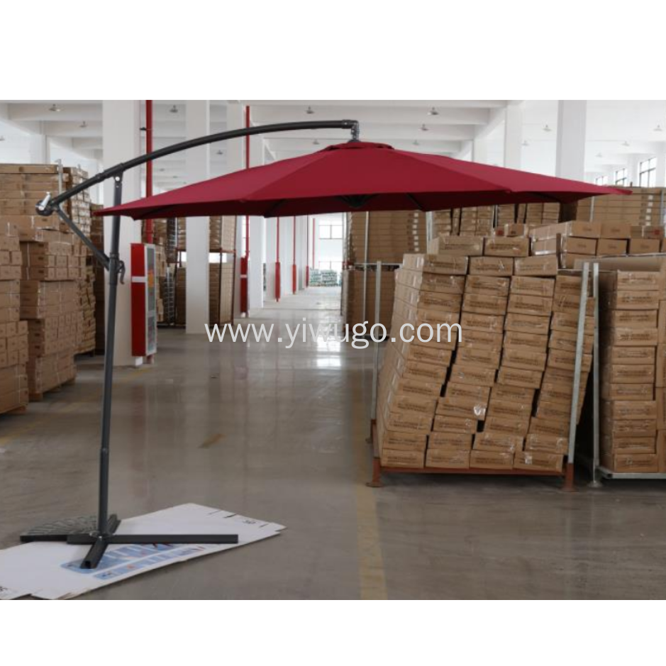 Banana umbrella 3m * 3m Outdoor patio sunshade with cross tripod Collapsible outdoor sunshade thumbnail