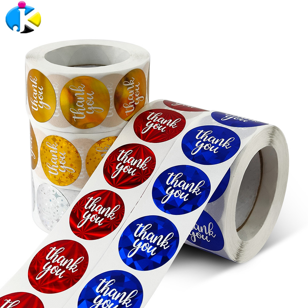 批发圆点Thank you谢谢感谢贴纸 礼品婚礼烘焙包装装饰不干胶标签
