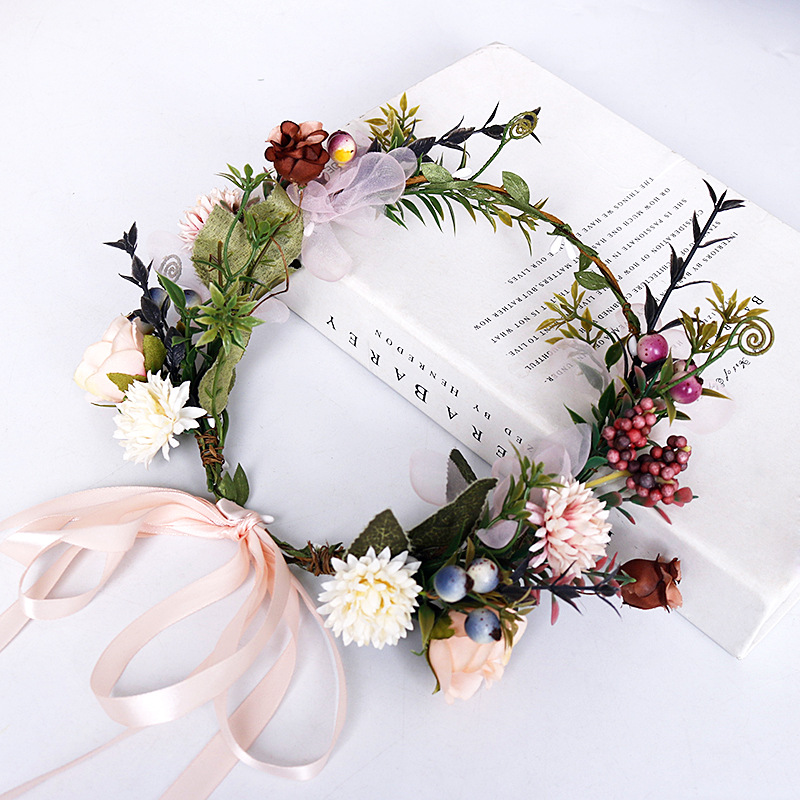 Aliexpress's best-selling flower wreath Bohemian travel hair band, wedding anniversary, vacation, seaside beach photo, hair flower girl Application Scenario
