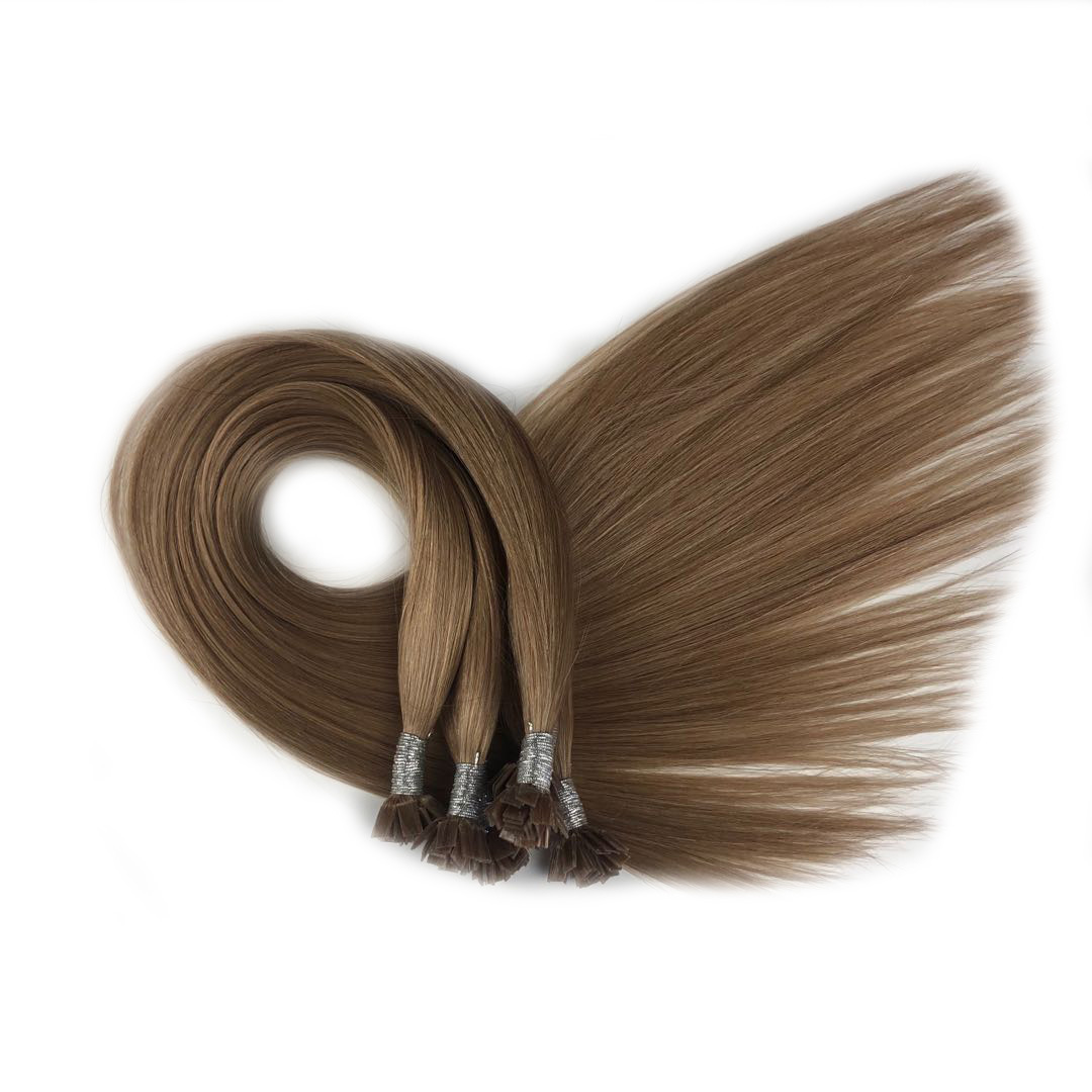 Cross-border real person wig, seamless straight hair extension piece flat tip hair extension hair details Picture