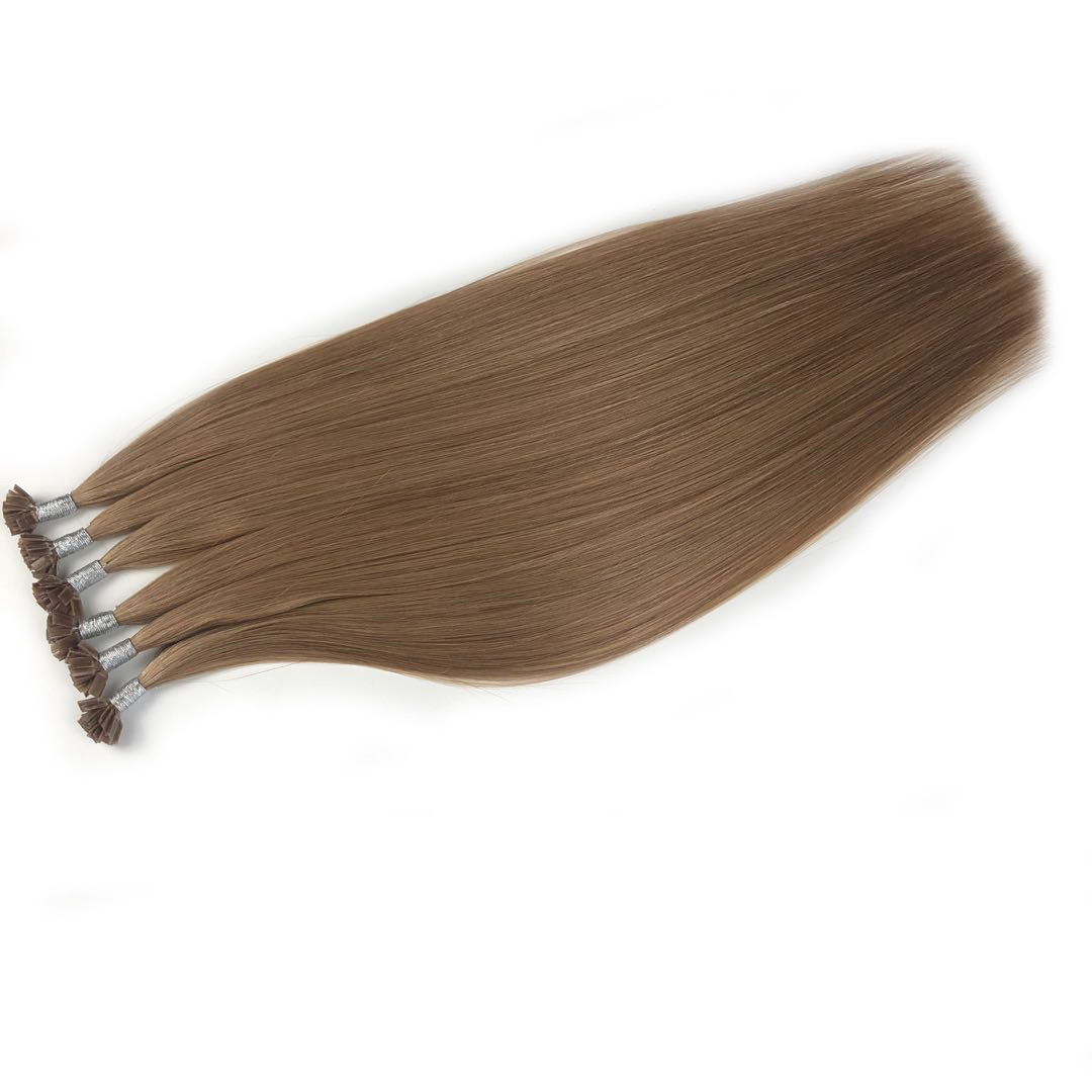 Cross-border real person wig, seamless straight hair extension piece flat tip hair extension hair