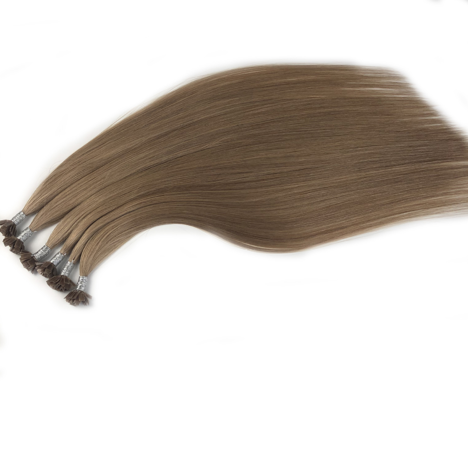 Cross-border real person wig, seamless straight hair extension piece flat tip hair extension hair Specification image